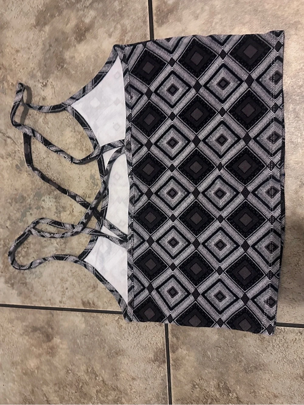 Forever 21 Abstract Cropped Tank Top